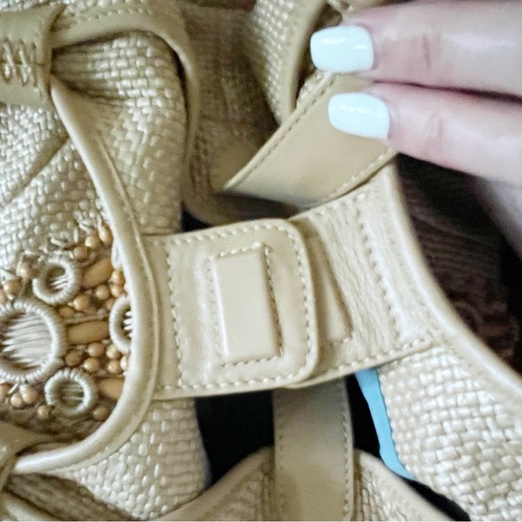 Cole Haan Alyssa Bead Woven Bag EUC Palm Beach Coastal Chic Purse Vintage - Picture 7 of 10